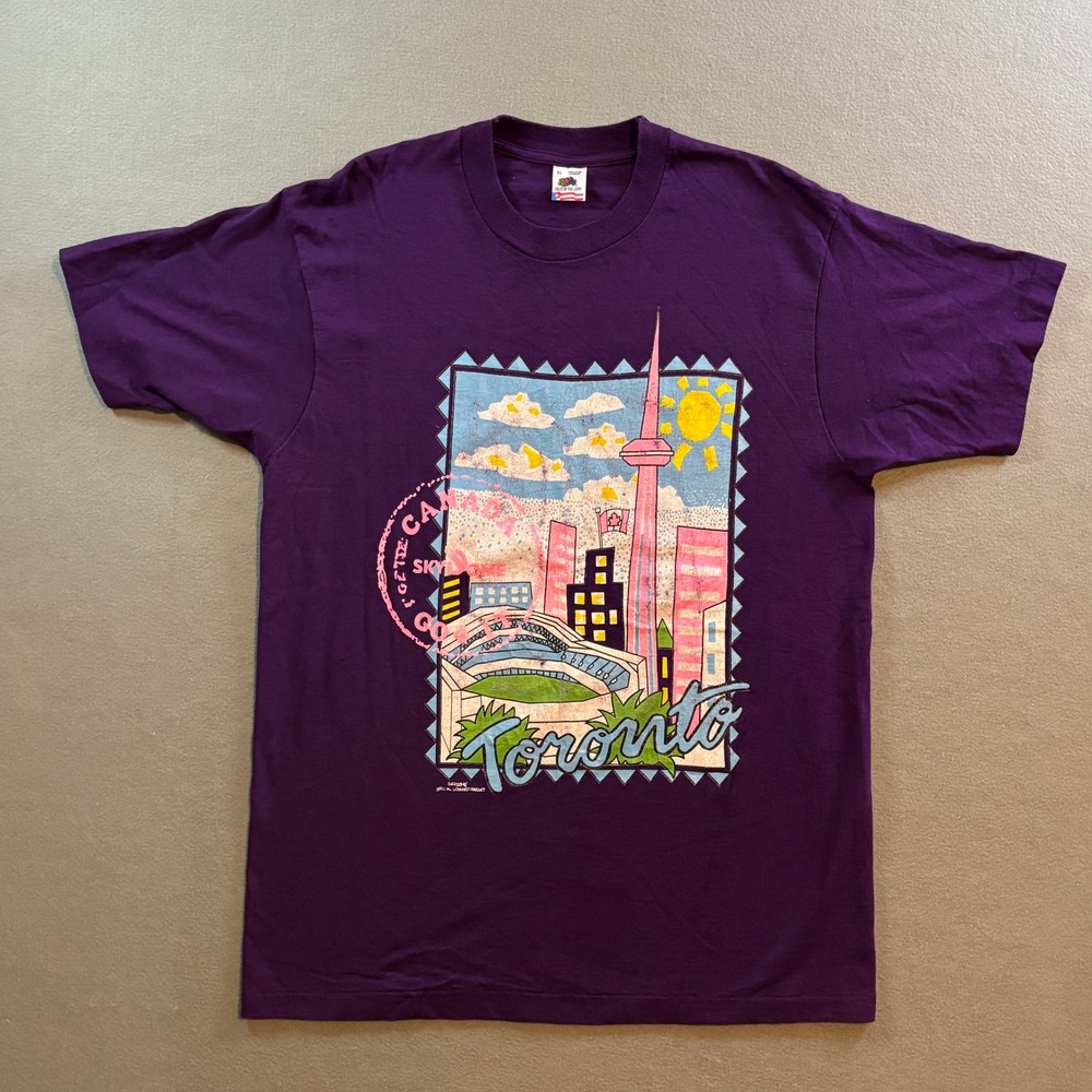 VTG Toronto SkyDome Canada T Shirt Mens XL Purple 90s Single Stitch